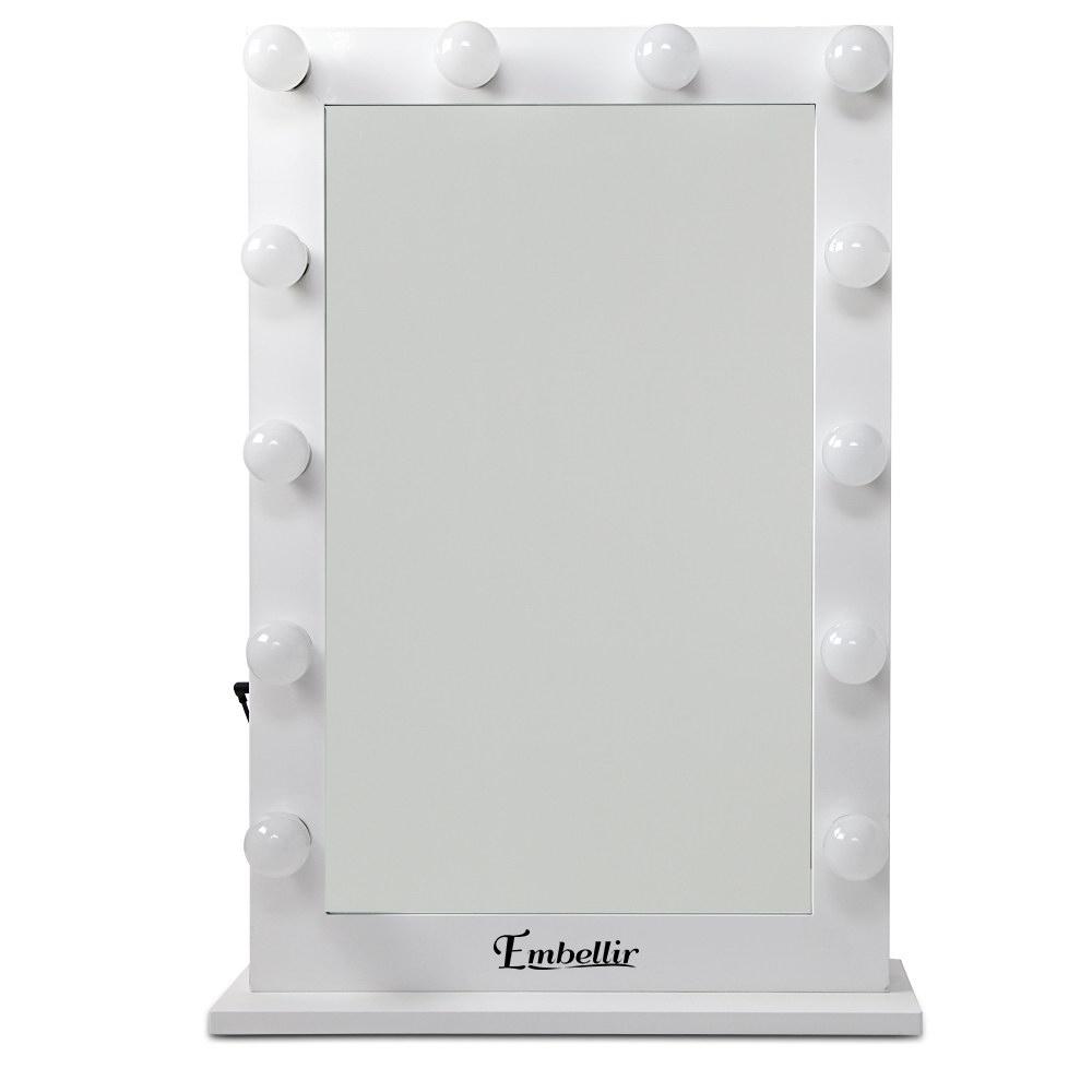 Make Up Mirror with LED Lights - White Embellir