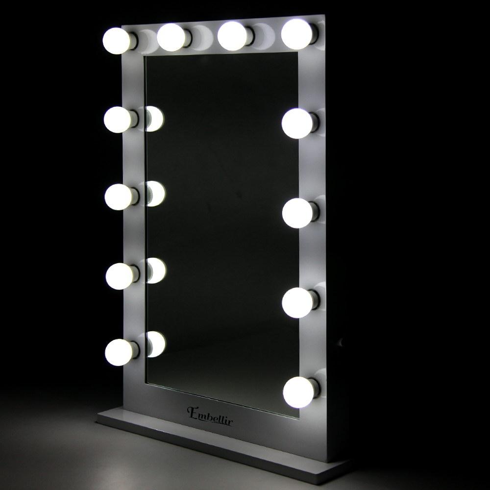 Make Up Mirror with LED Lights - White Embellir