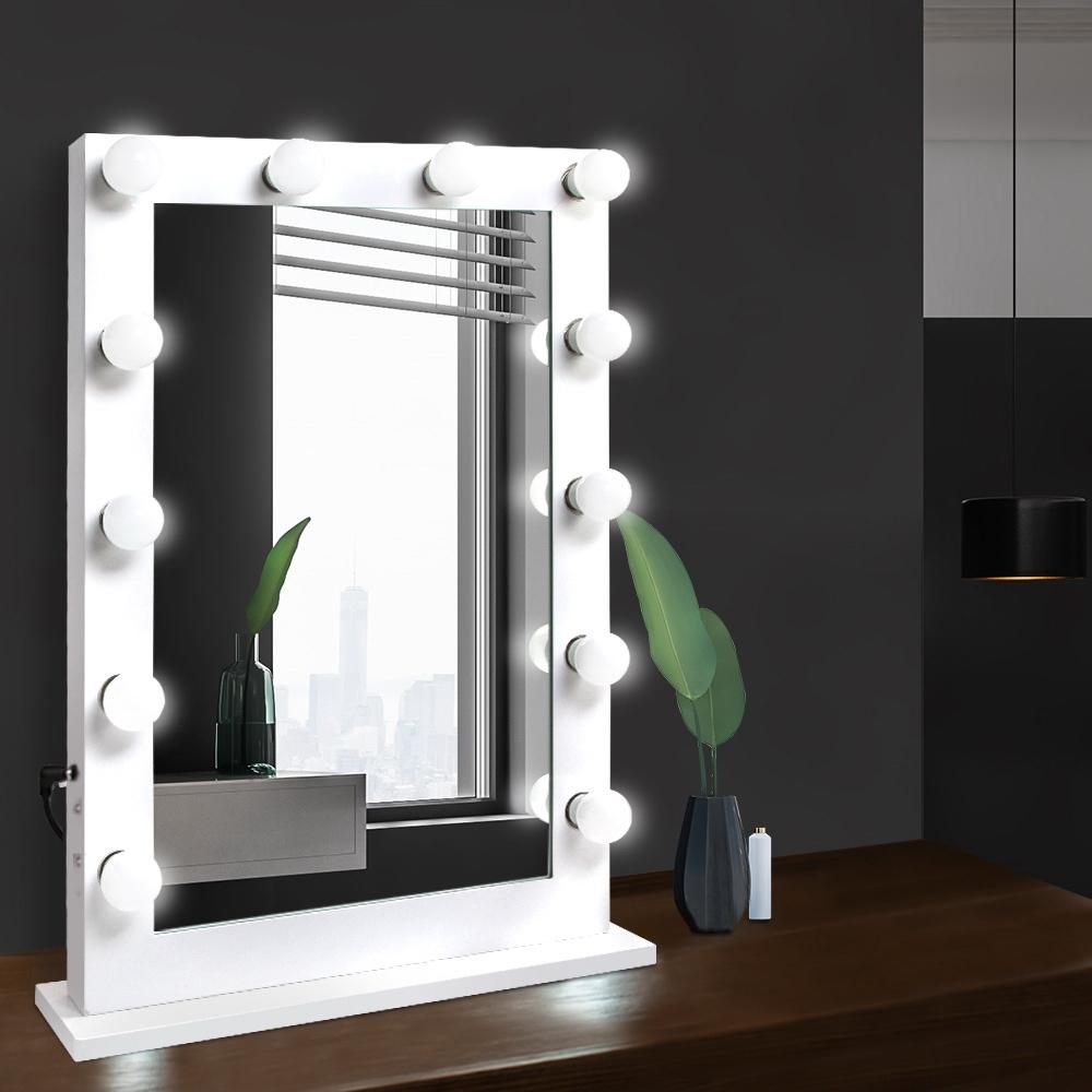 Make Up Mirror with LED Lights - White Embellir