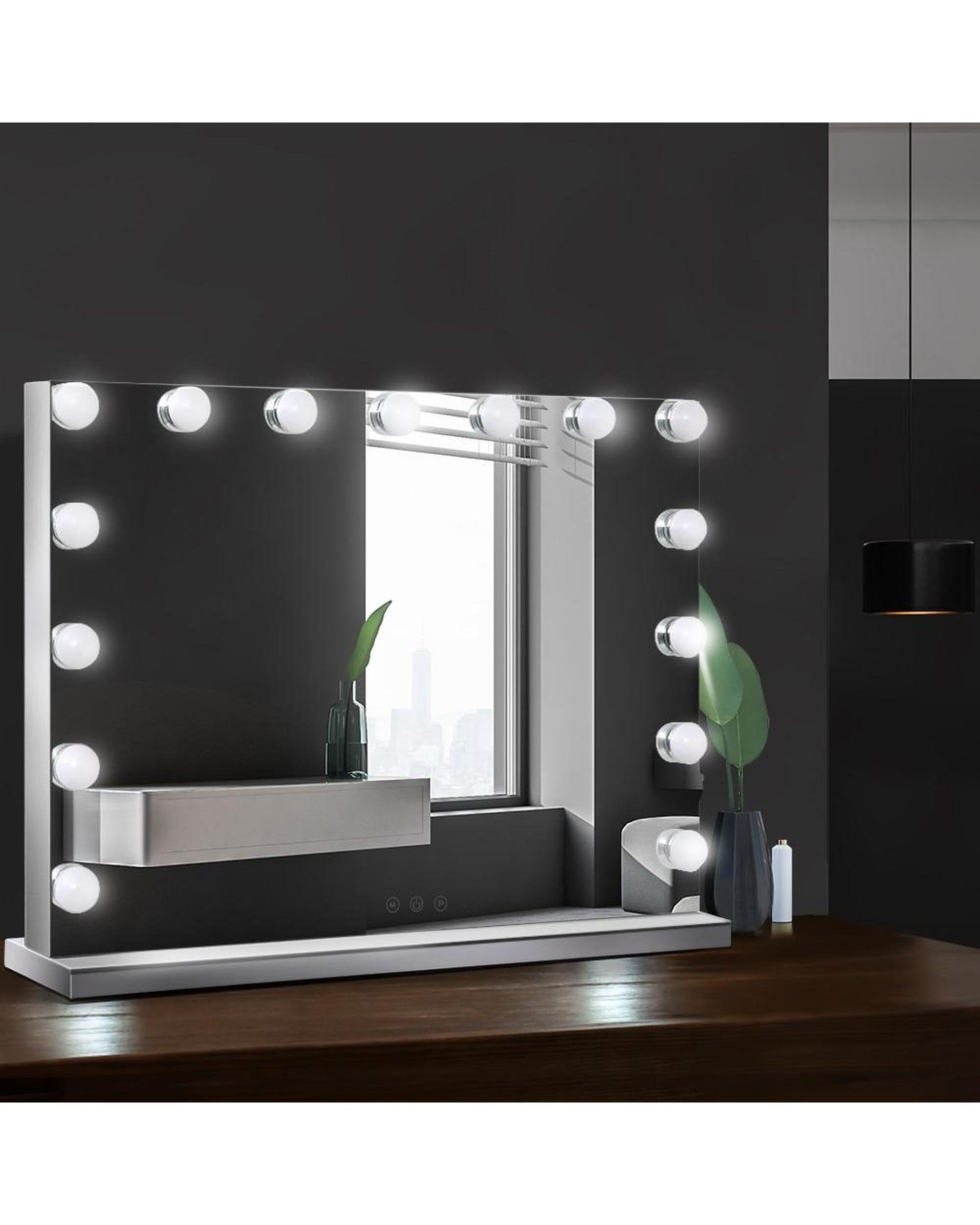 Hollywood Frameless Makeup Mirror With 15 LED Lighted Vanity Beauty 58cm x 46cm Embellir