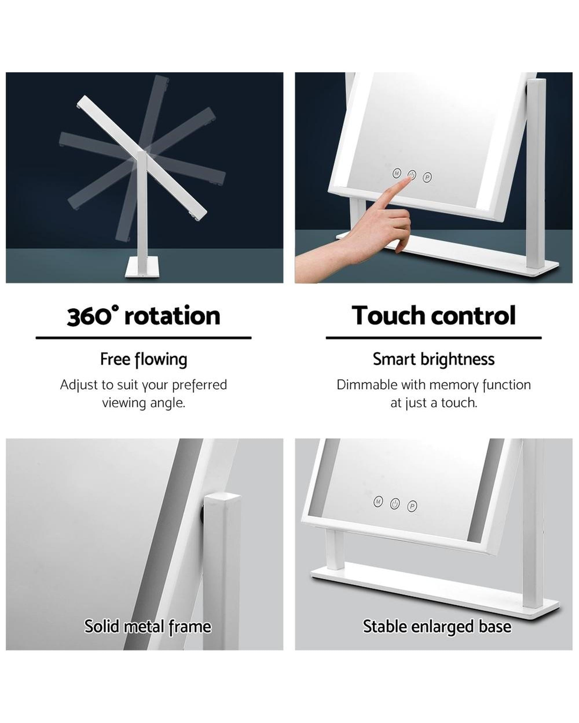 Hollywood Makeup Mirror with Dimmable Bulb Lighted Dressing Mirror Embellir