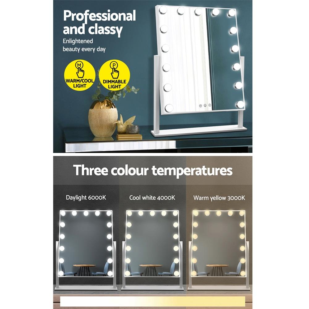 Hollywood Makeup Mirror with 15 Dimmable Bulb Lighted Dressing Mirror Embellir