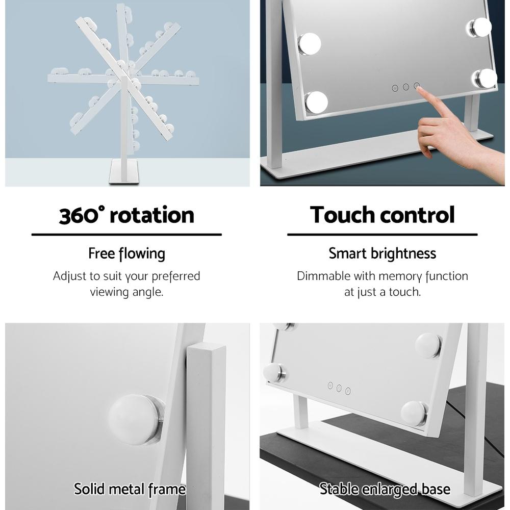 Hollywood Makeup Mirror with 15 Dimmable Bulb Lighted Dressing Mirror Embellir