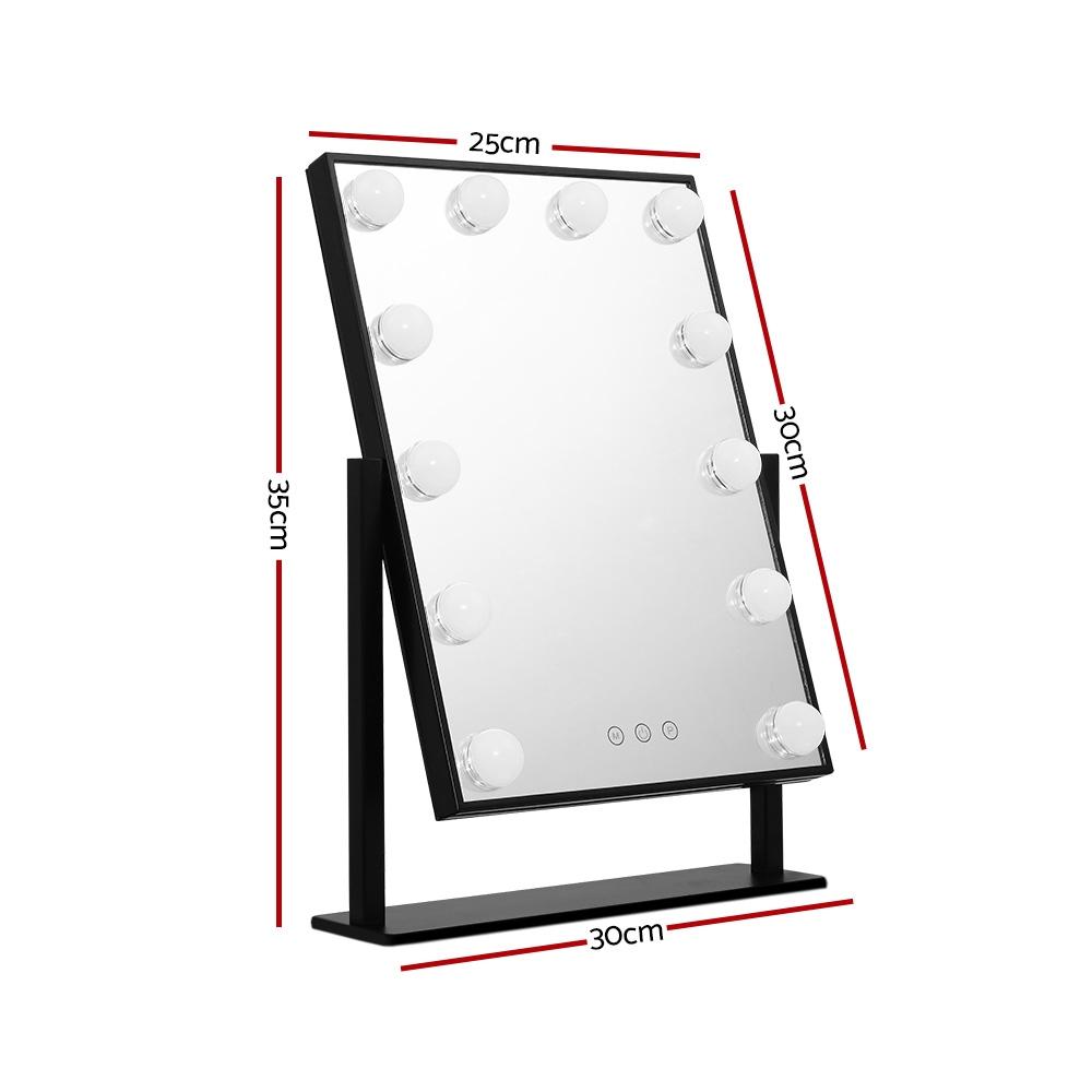 LED Standing Makeup Mirror - Black Embellir