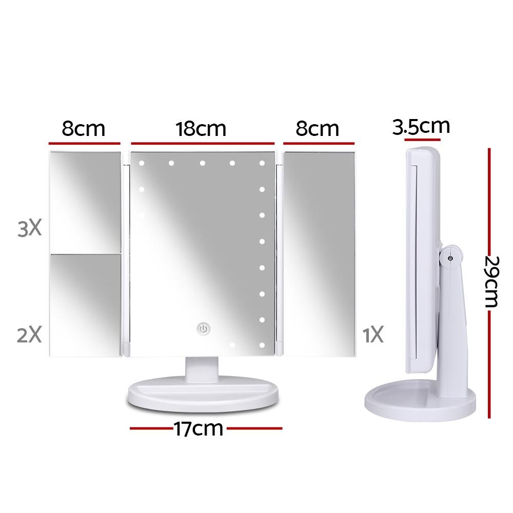 LED  Tri-Fold Make Up Mirror Embellir