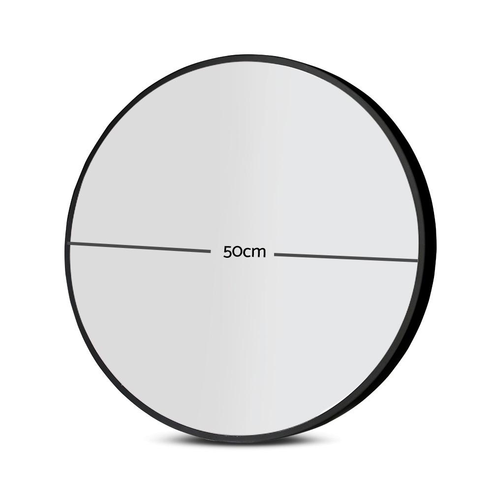 Round Wall Mirror 50cm Makeup Bathroom Mirror Frameless Embellir