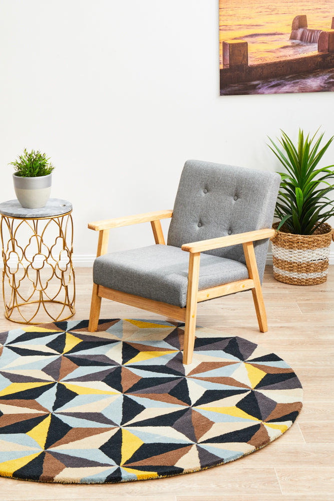 Matrix Pure Wool 900 Blue Round Rug Rug Culture