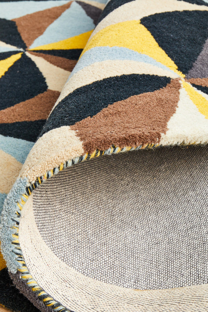 Matrix Pure Wool 900 Blue Round Rug Rug Culture