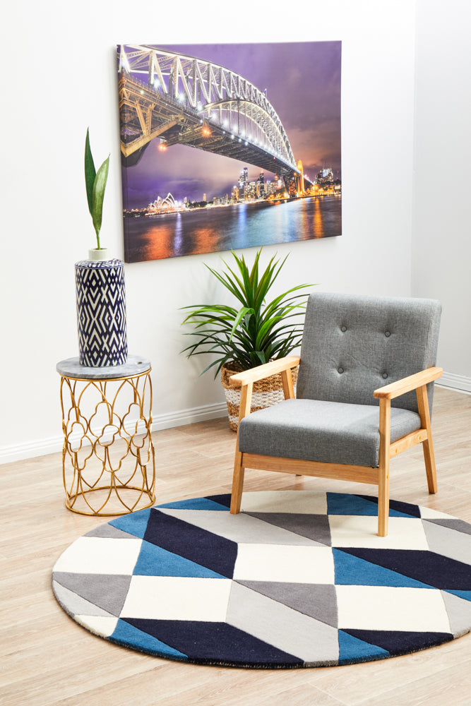 Matrix Pure Wool 904 Steel Round Rug Rug Culture