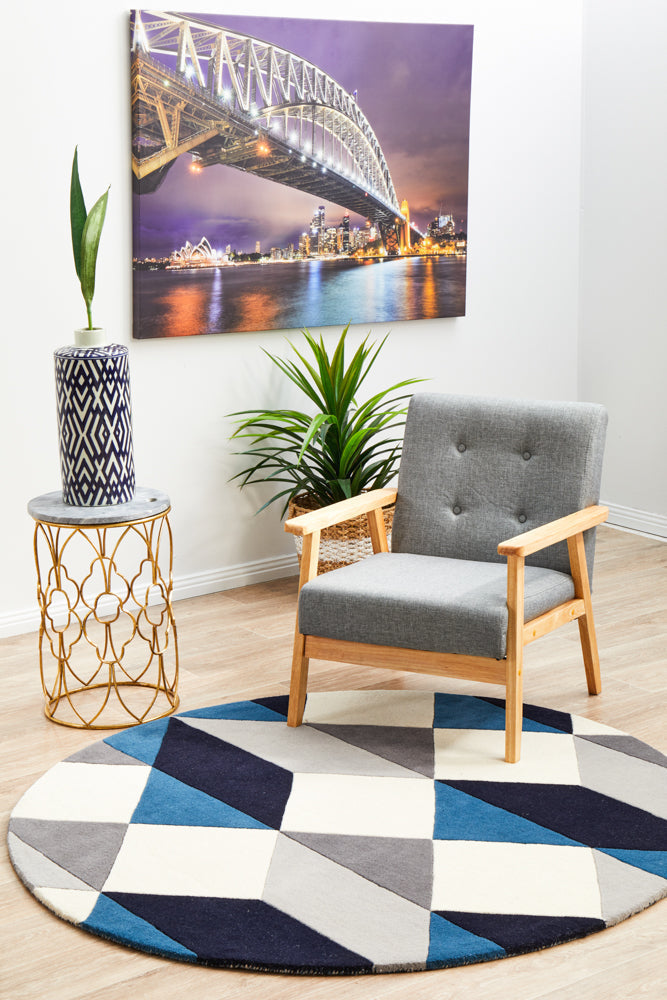 Matrix Pure Wool 904 Steel Round Rug Rug Culture