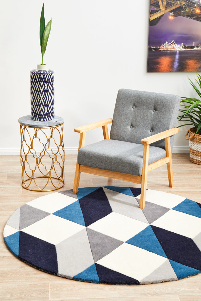 Matrix Pure Wool 904 Steel Round Rug Rug Culture