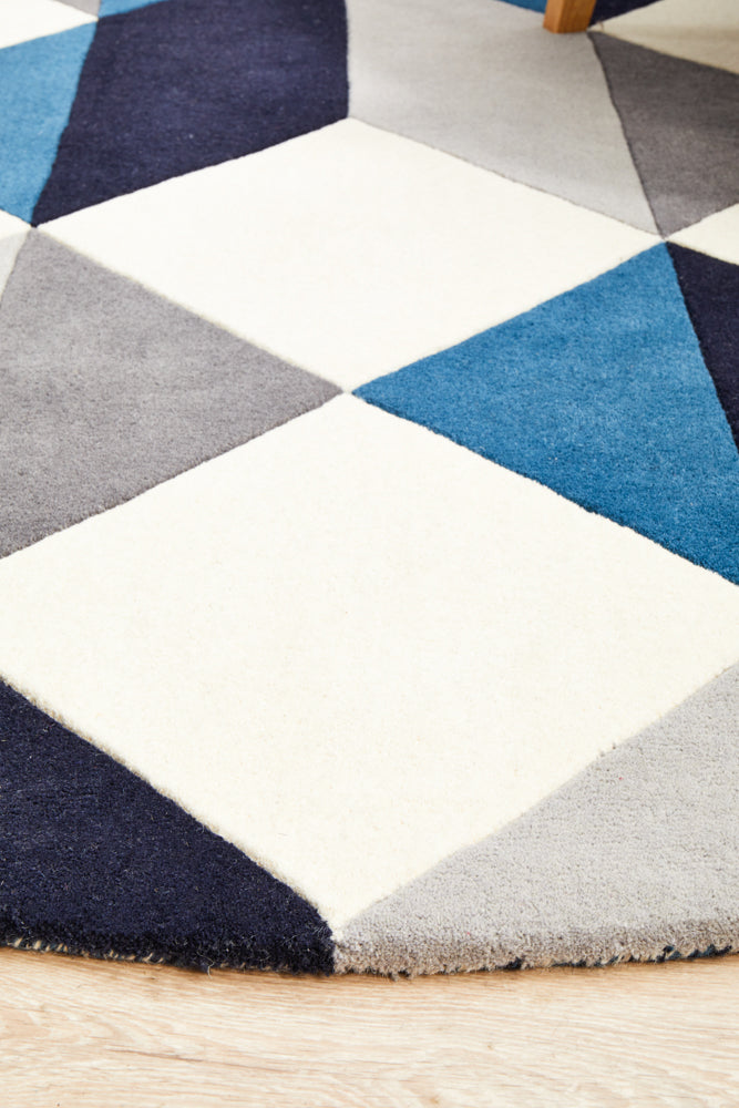 Matrix Pure Wool 904 Steel Round Rug Rug Culture