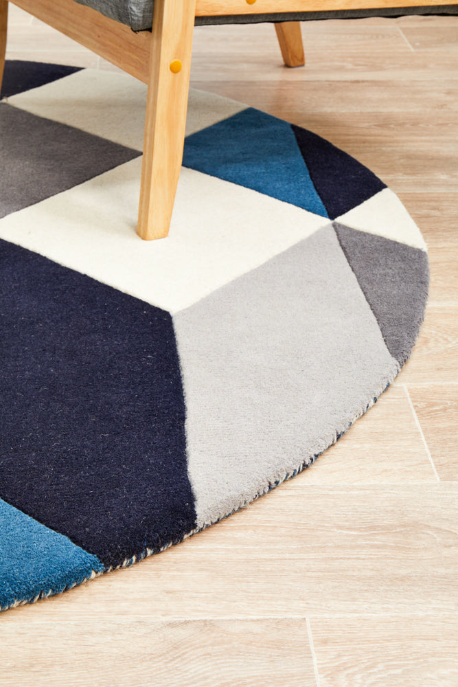 Matrix Pure Wool 904 Steel Round Rug Rug Culture