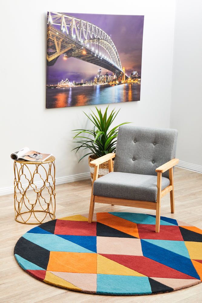 Matrix Pure Wool 904 Sunset Round Rug Rug Culture