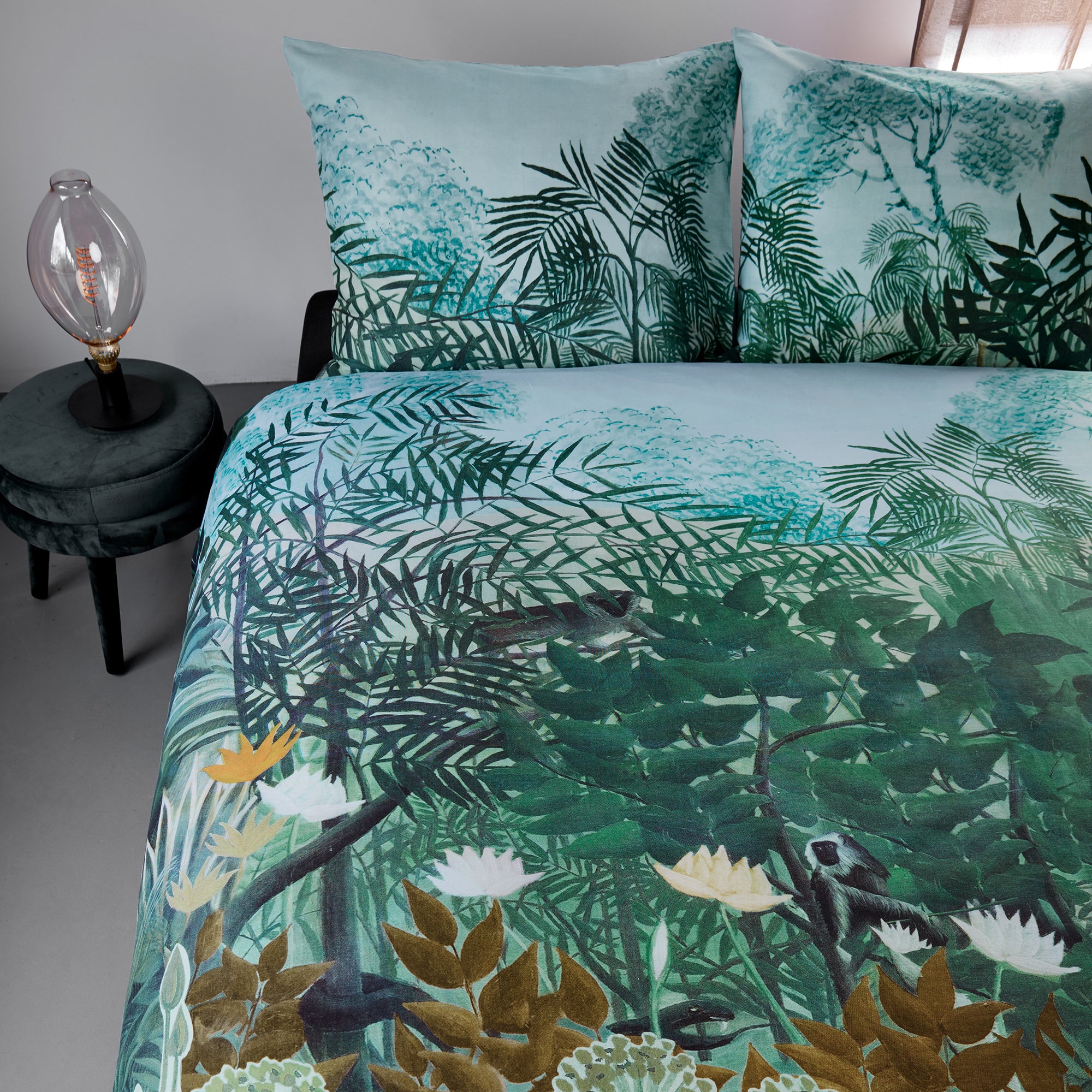 Bedding House Cotton Percale Madagascar Green Quilt Cover Set Bedding House