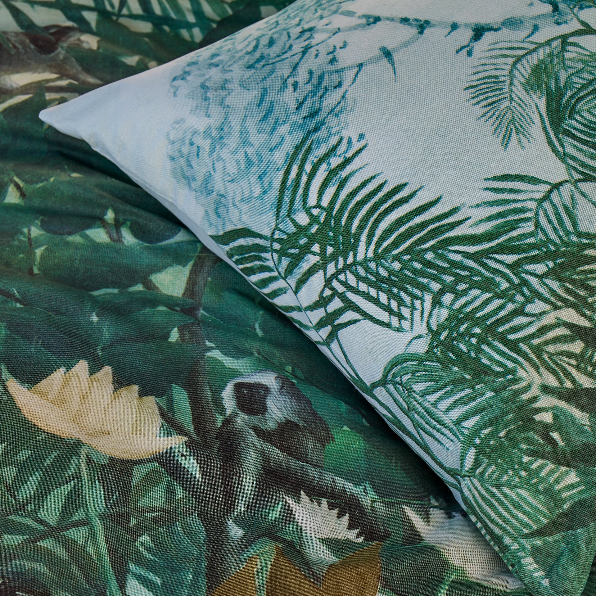 Bedding House Cotton Percale Madagascar Green Quilt Cover Set Bedding House