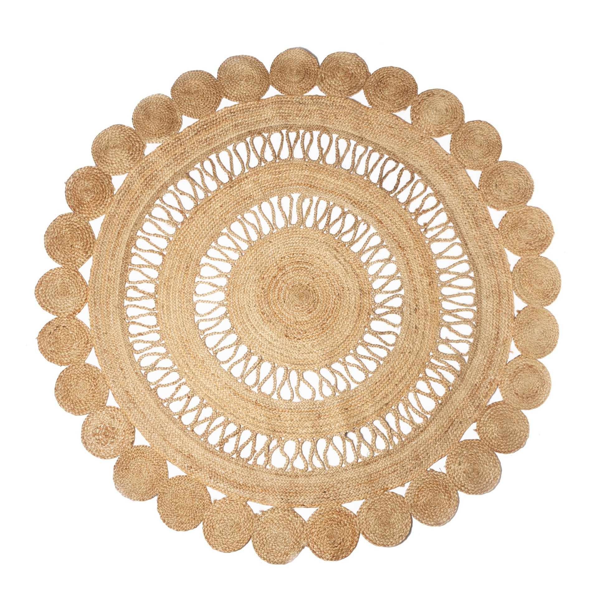 Vintage Design Malika Round Jute Rug Vintage Design
