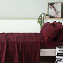 Vintage Design Merlot French 100% Linen Sheet Set Vintage Design