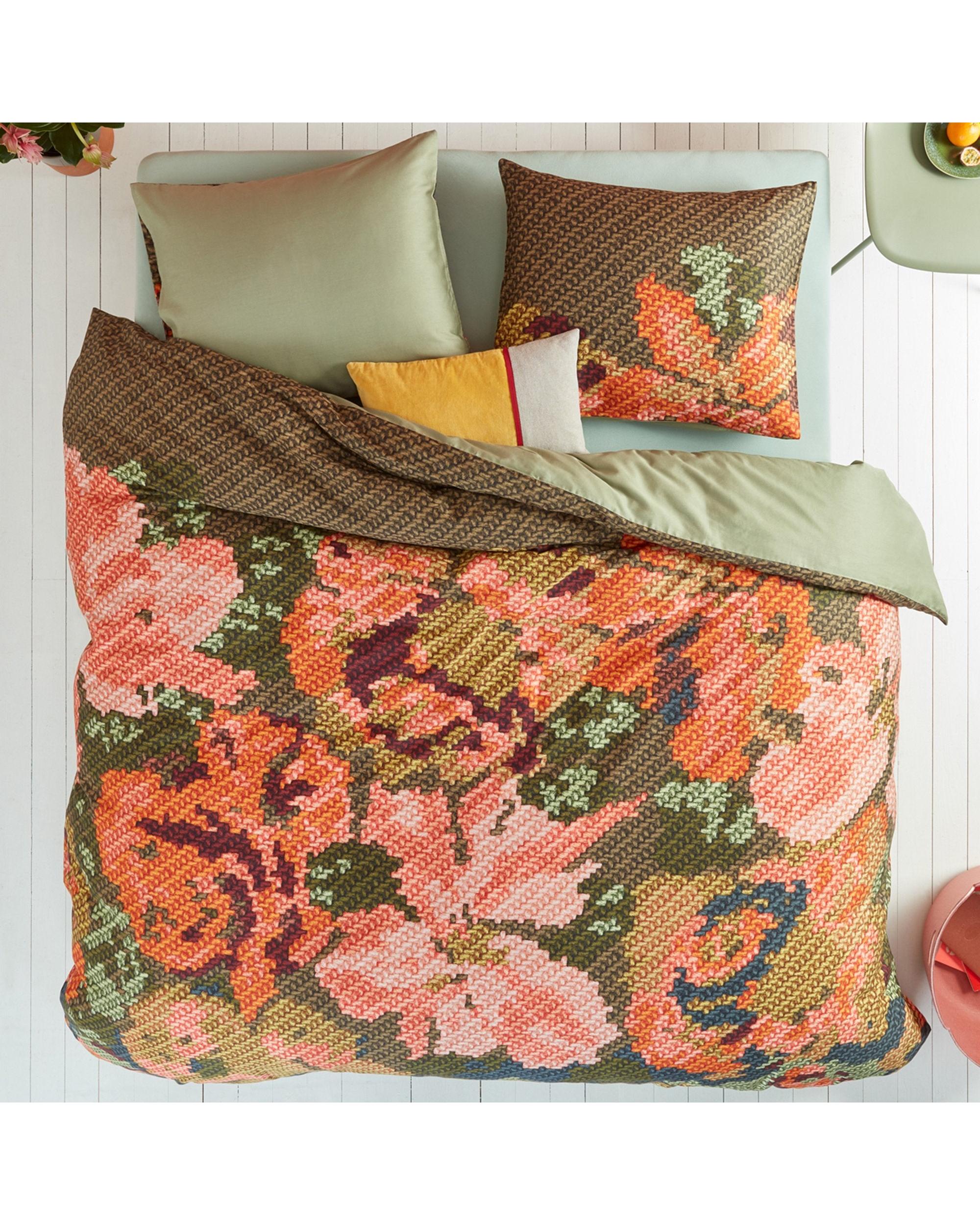 Bedding House Embroidered Flower Multi Sateen Quilt Cover Set Bedding House