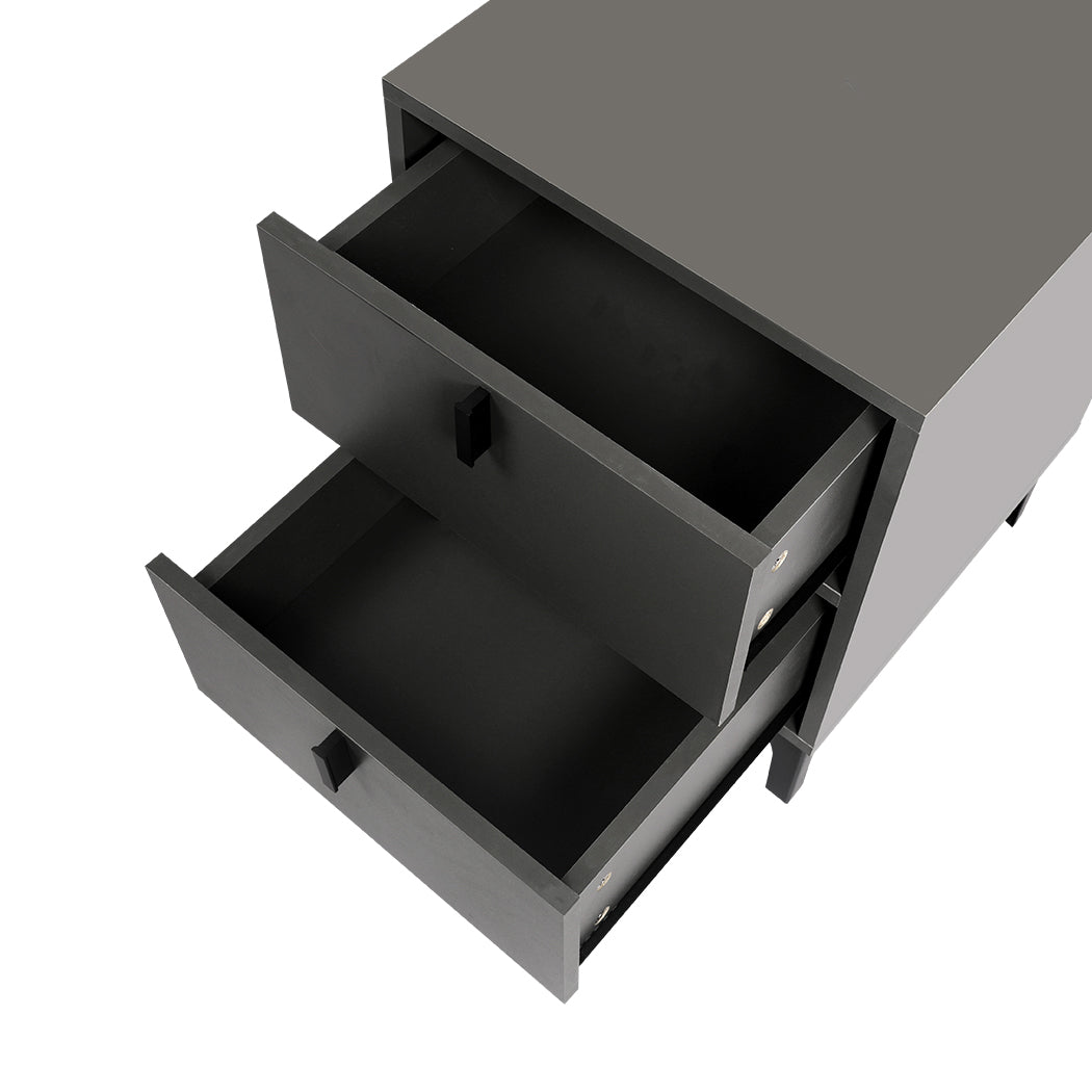 Bedside Tables Side Table Bedroom Nightstand 2 Drawers Storage Cabinet Levede