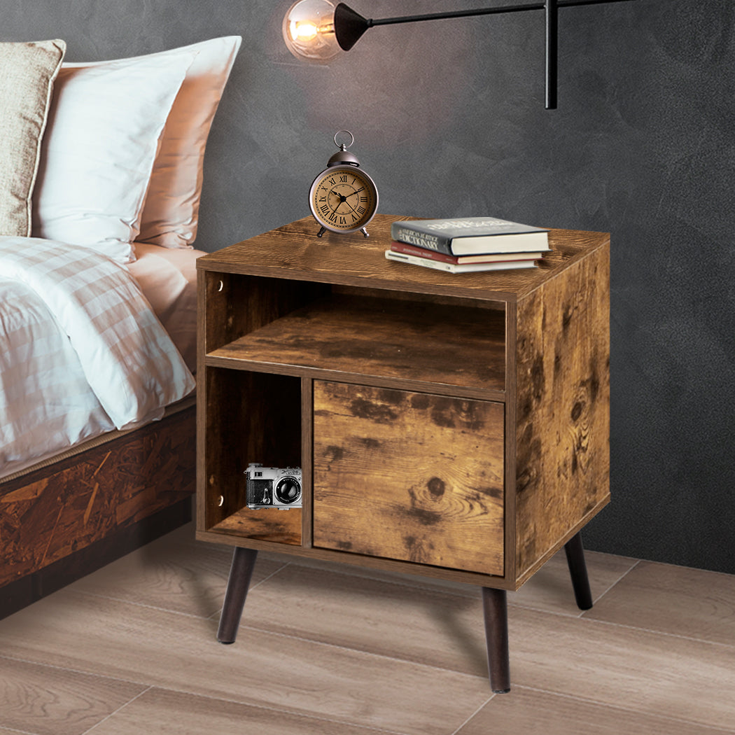 Bedside Tables Drawers Side Table Wood Nightstand Storage Cabinet Bedroom Levede