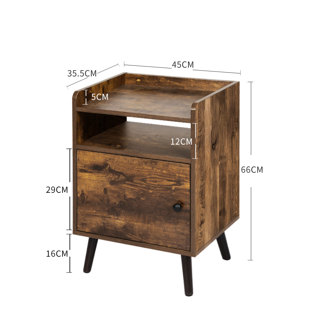 Bedside Tables Drawers Side Table Wood Nightstand Storage Cabinet Bedroom Levede