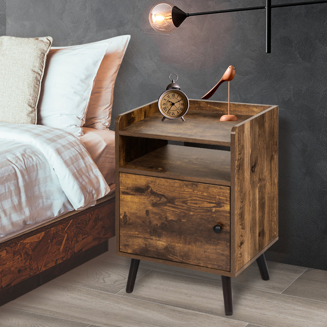 Bedside Tables Drawers Side Table Wood Nightstand Storage Cabinet Bedroom Levede