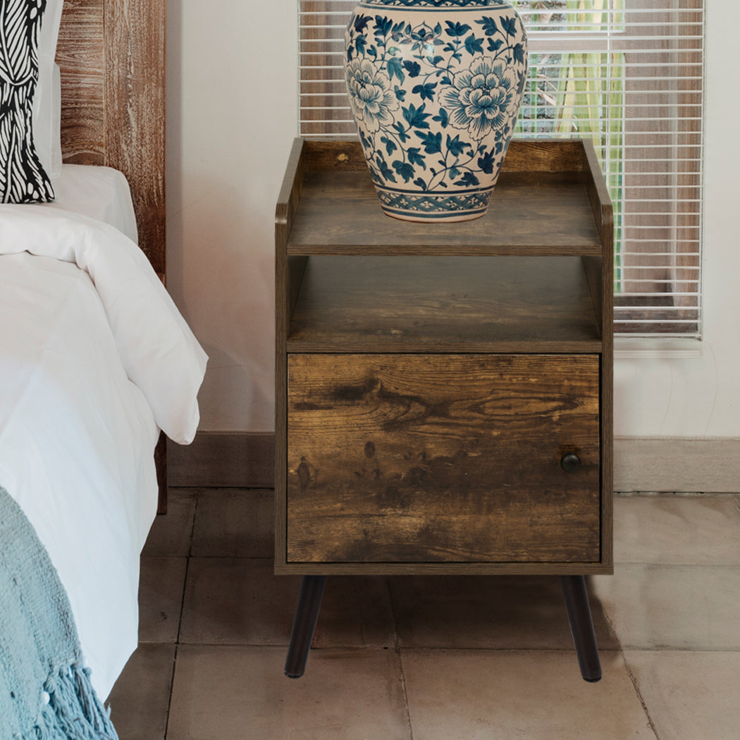 Bedside Tables Drawers Side Table Wood Nightstand Storage Cabinet Bedroom Levede