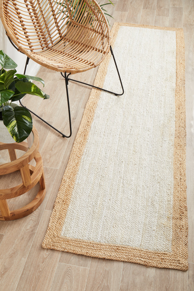 Noosa 333 White Natural Runner Rug RUG CULTURE