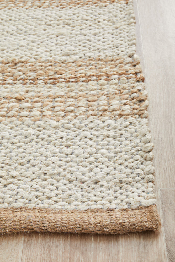 Noosa 555 Natural White Runner Rug RUG CULTURE