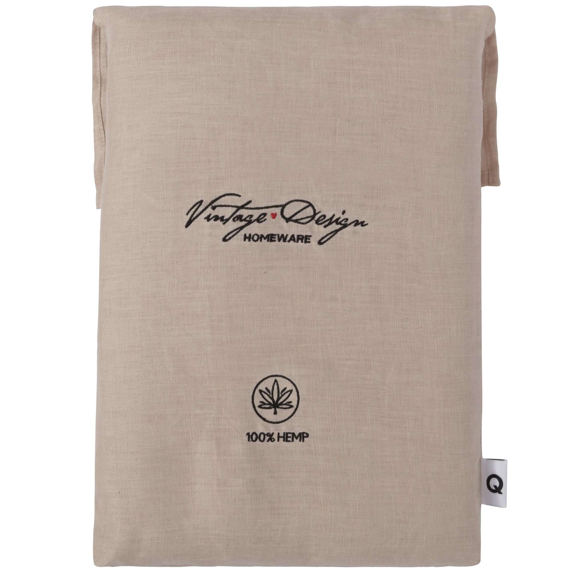 Vintage Design Natural 100% Hemp Quilt Cover Set Vintage Design