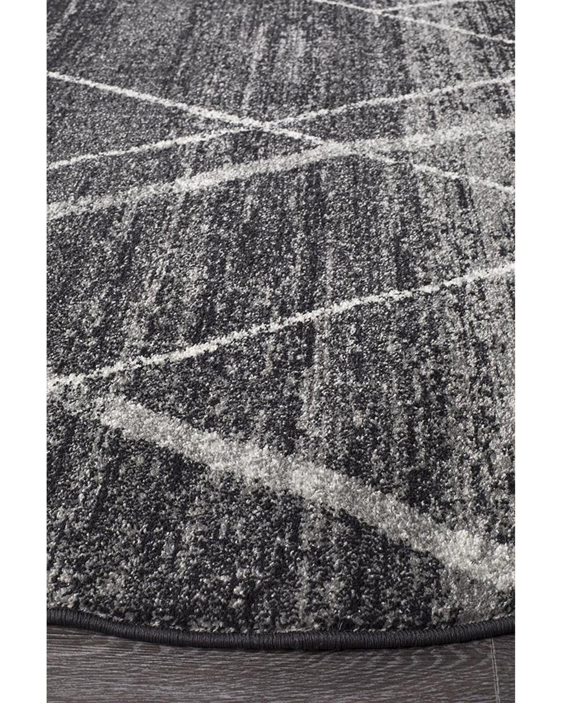 Oasis Noah Charcoal Contemporary Round Rug