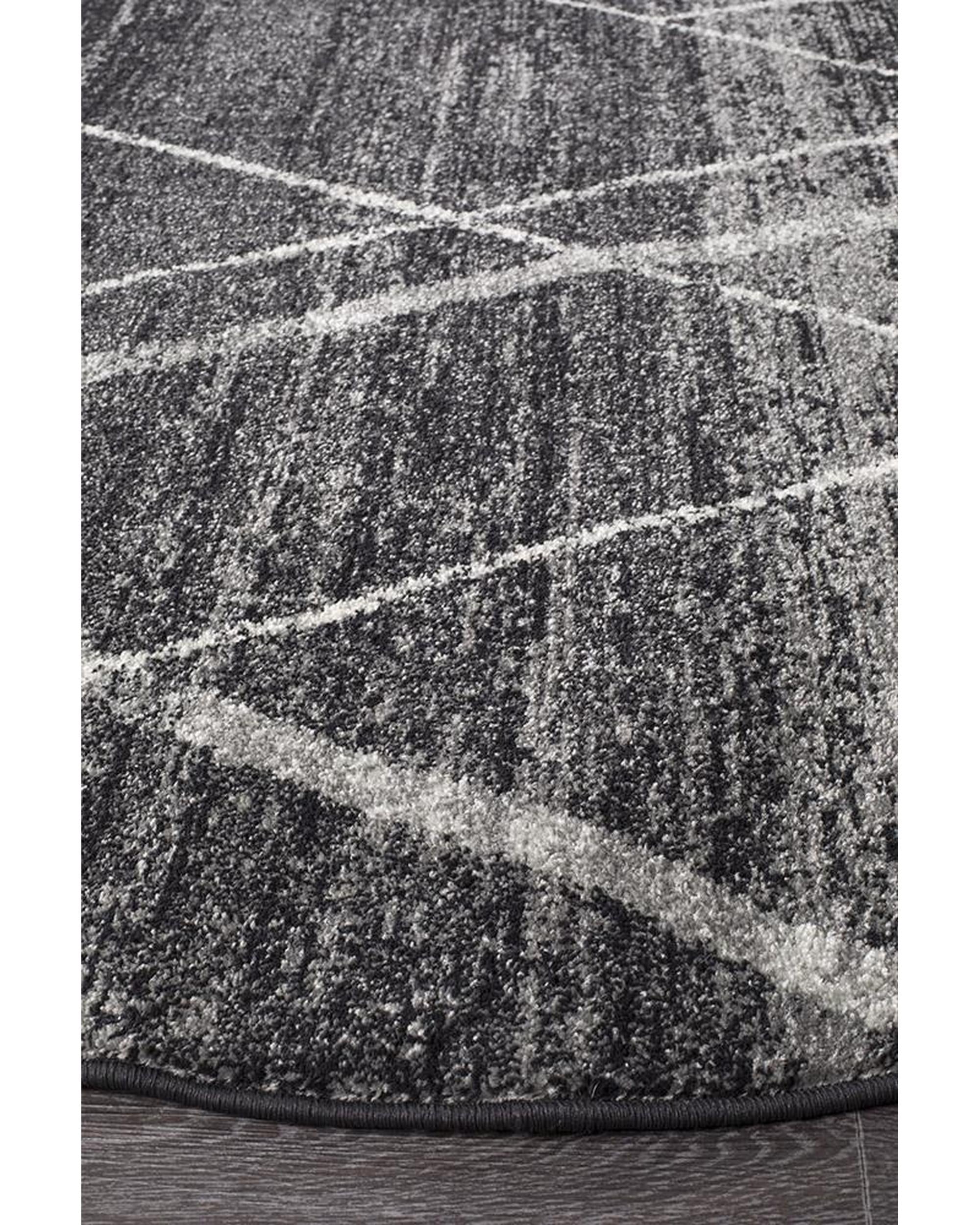 Oasis Noah Charcoal Contemporary Round Rug