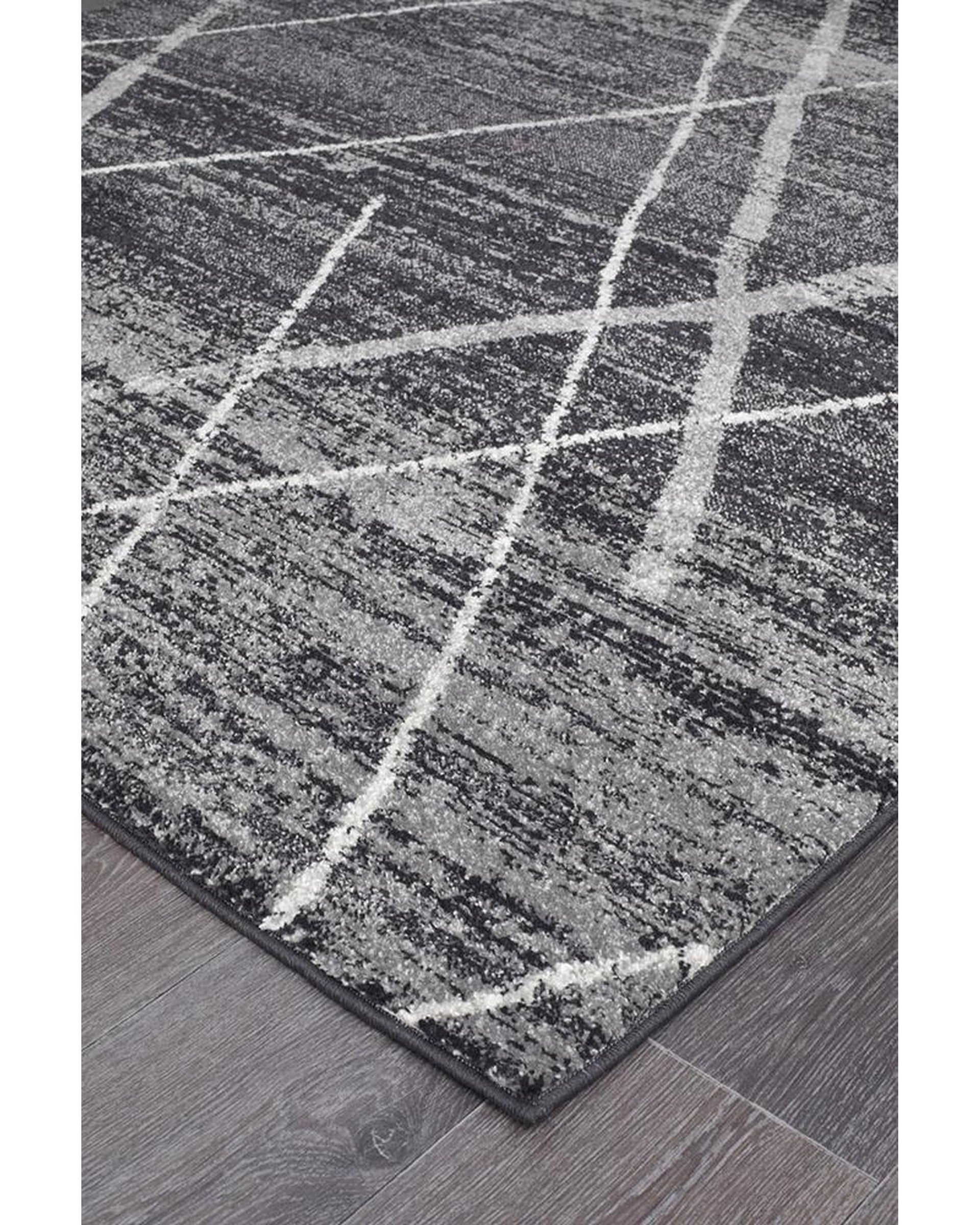 Oasis Noah Charcoal Contemporary Runner Rug