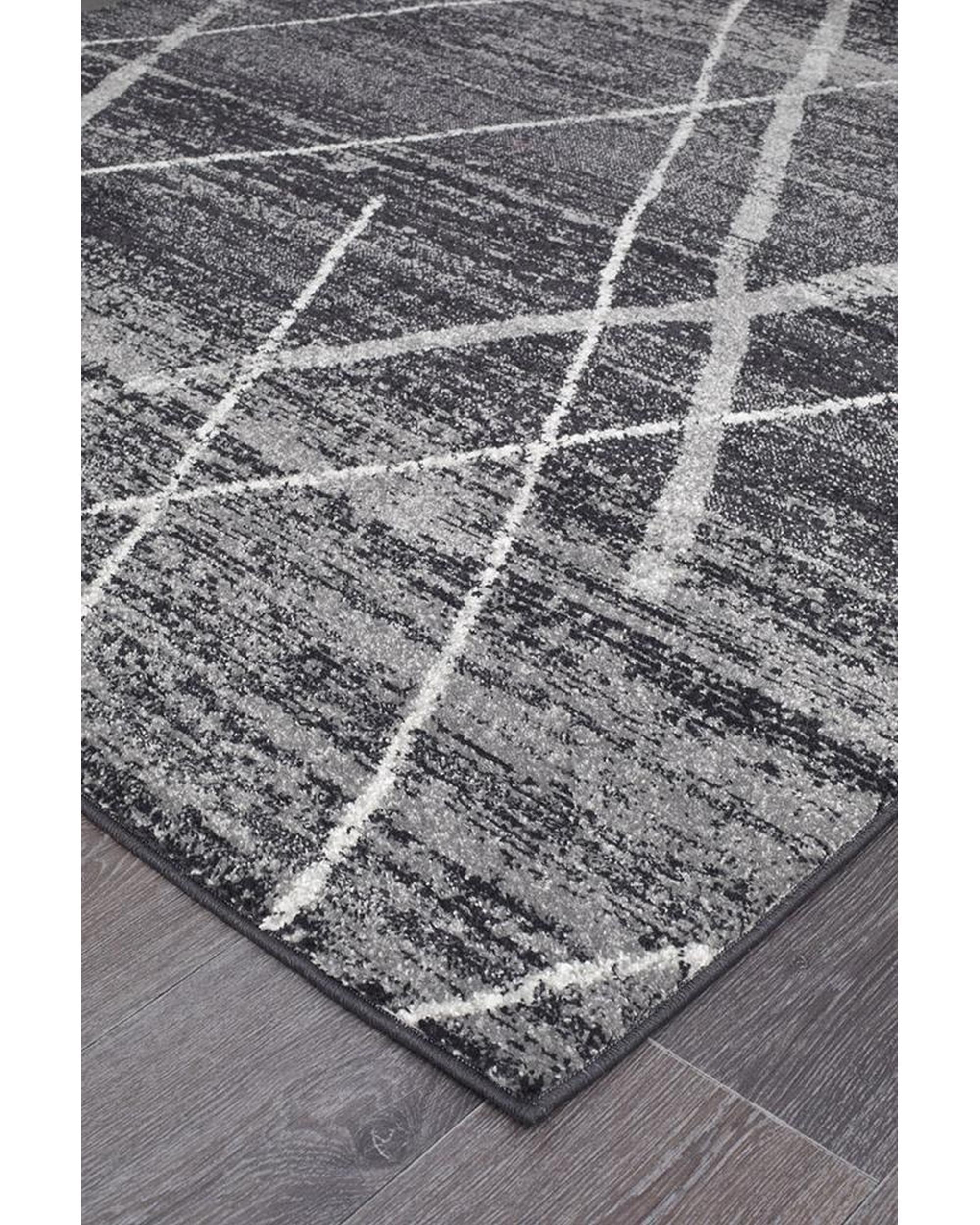 Oasis Noah Charcoal Contemporary Runner Rug