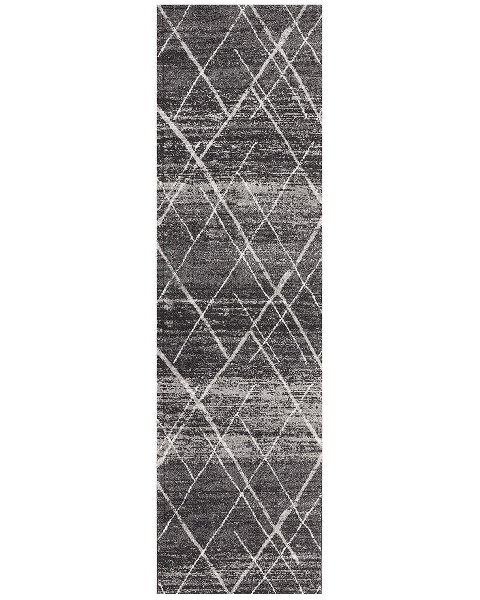 Oasis Noah Charcoal Contemporary Runner Rug