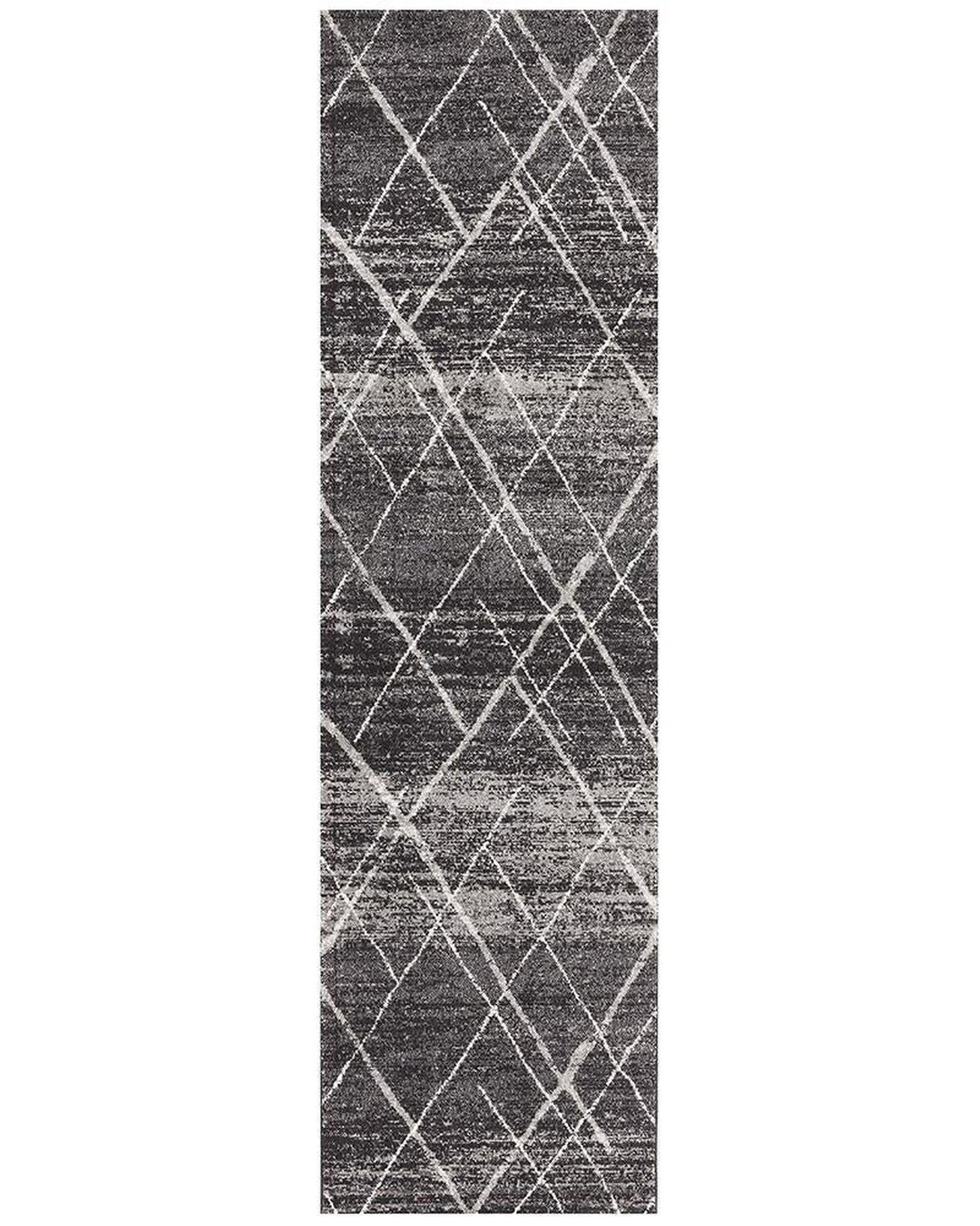 Oasis Noah Charcoal Contemporary Runner Rug