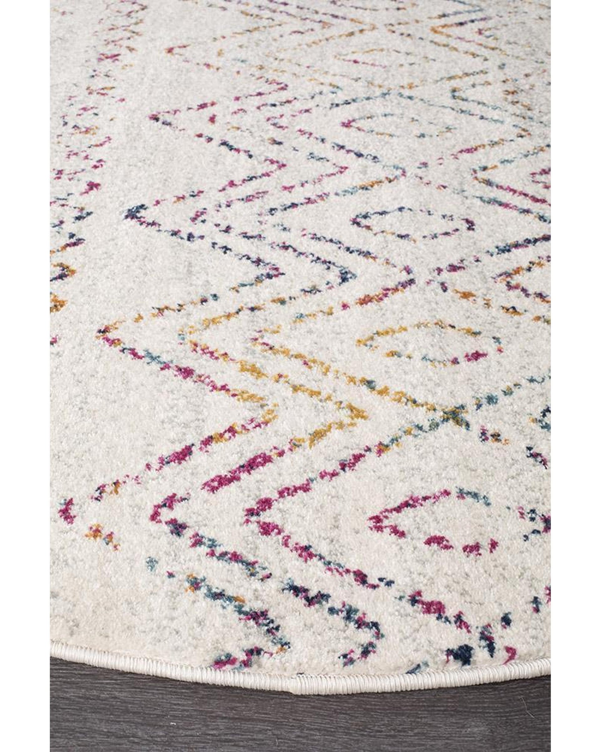 Oasis Nadia Multi Rustic Tribal Round Rug