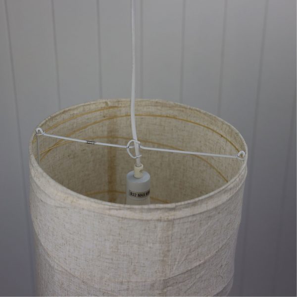 BOHEME.30 Pendant Light Flax linen shade Oriel Lighting