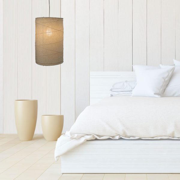 BOHEME.30 Pendant Light Flax linen shade Oriel Lighting