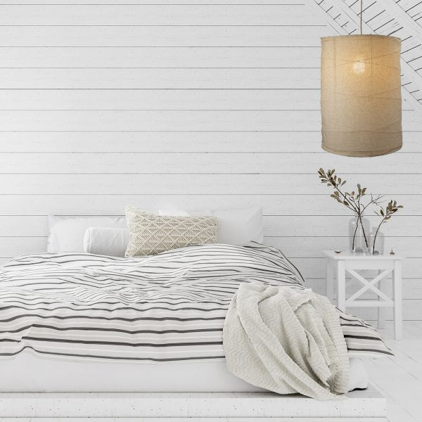 BOHEME.45 Pendant Light Flax linen shade Oriel Lighting