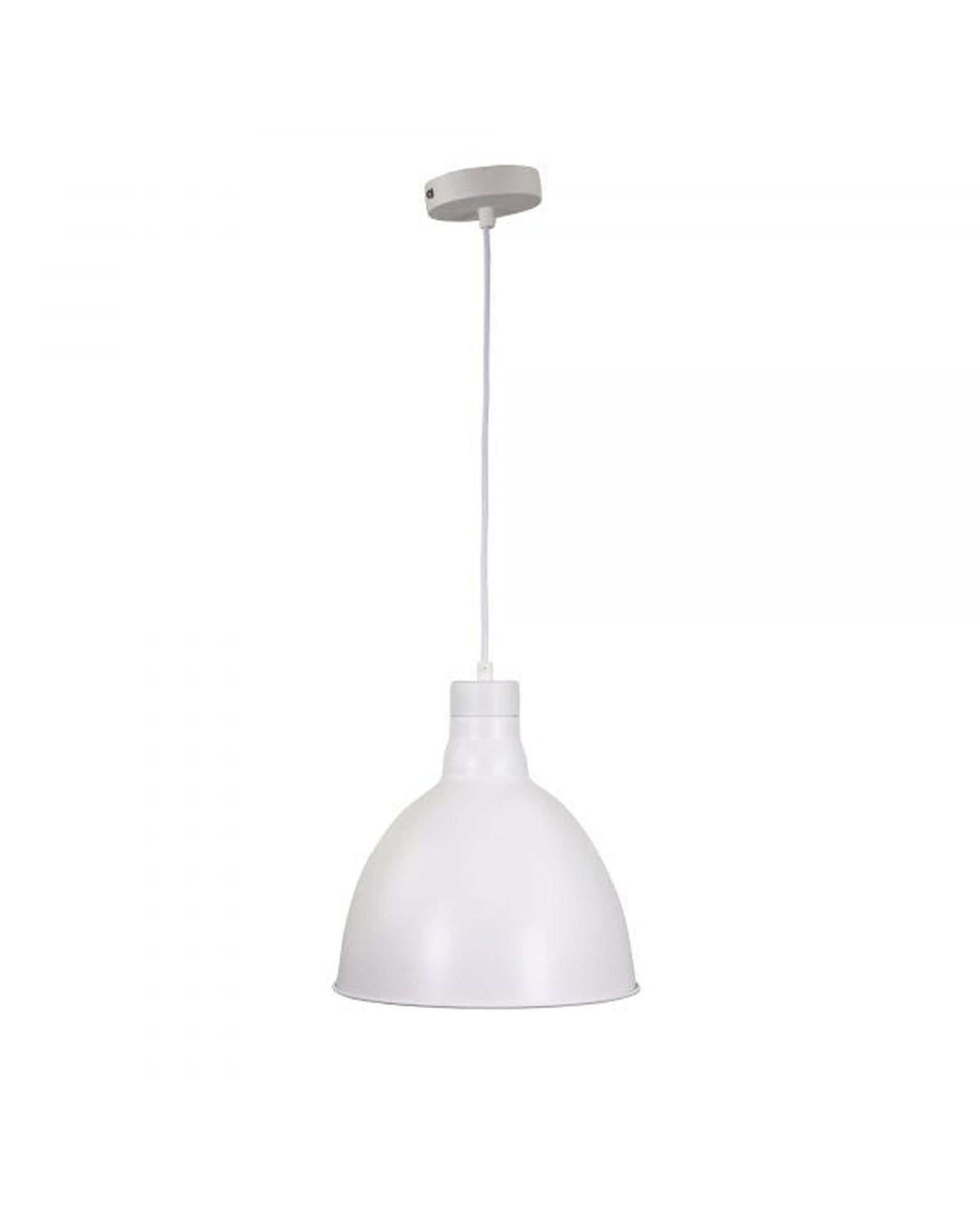 DAWSON.25 25cm White Barn Style Metal Shade Oriel Lighting
