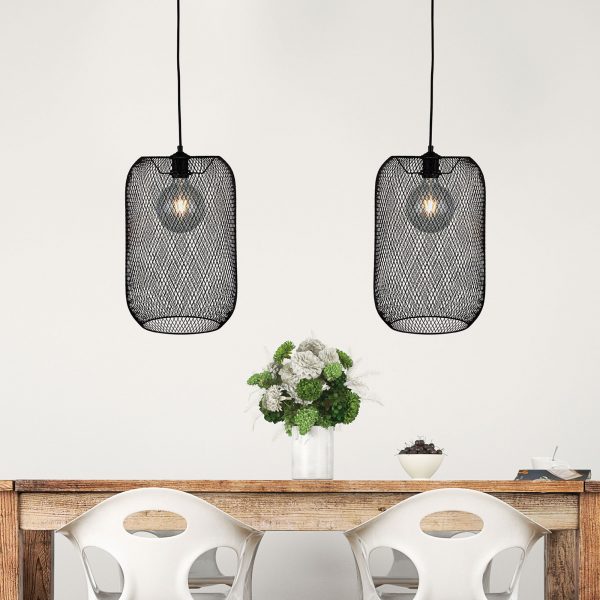 BRAZZ.28 Pendant Light 28cm Mesh Shade only Black Oriel Lighting
