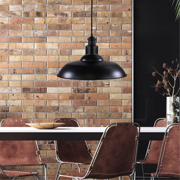 SLATER.38 38cm Black Industrial Vintage Shade Oriel Lighting
