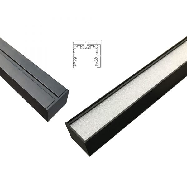 SHARD.1800 4000K Slimline LED Pendant Black Oriel Lighting