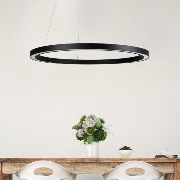 NEBULA.60 Modern LED Halo Pendant Black Oriel Lighting