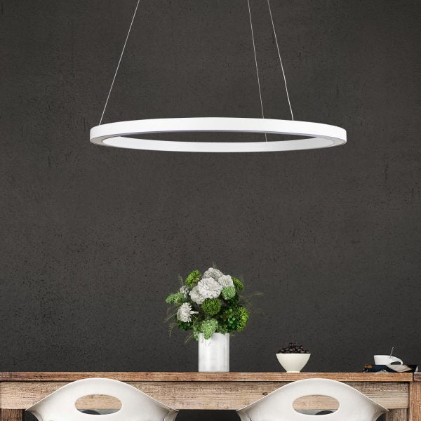NEBULA.60 Modern LED Halo Pendant White Oriel Lighting