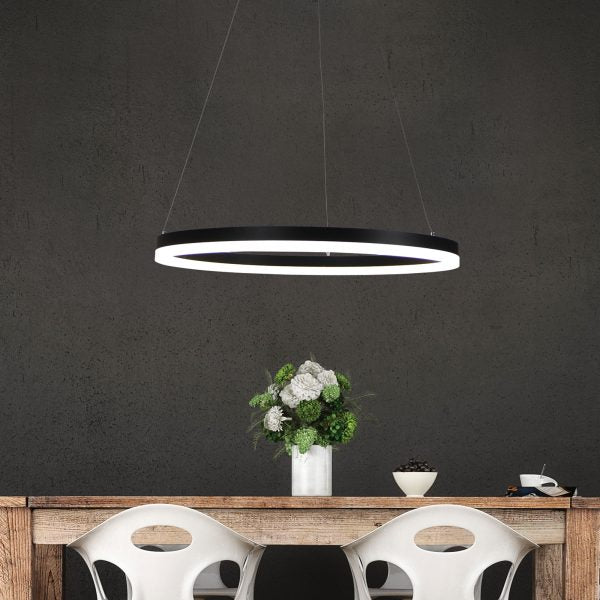 CRONUS.60 Modern LED Halo Pendant Black Oriel Lighting