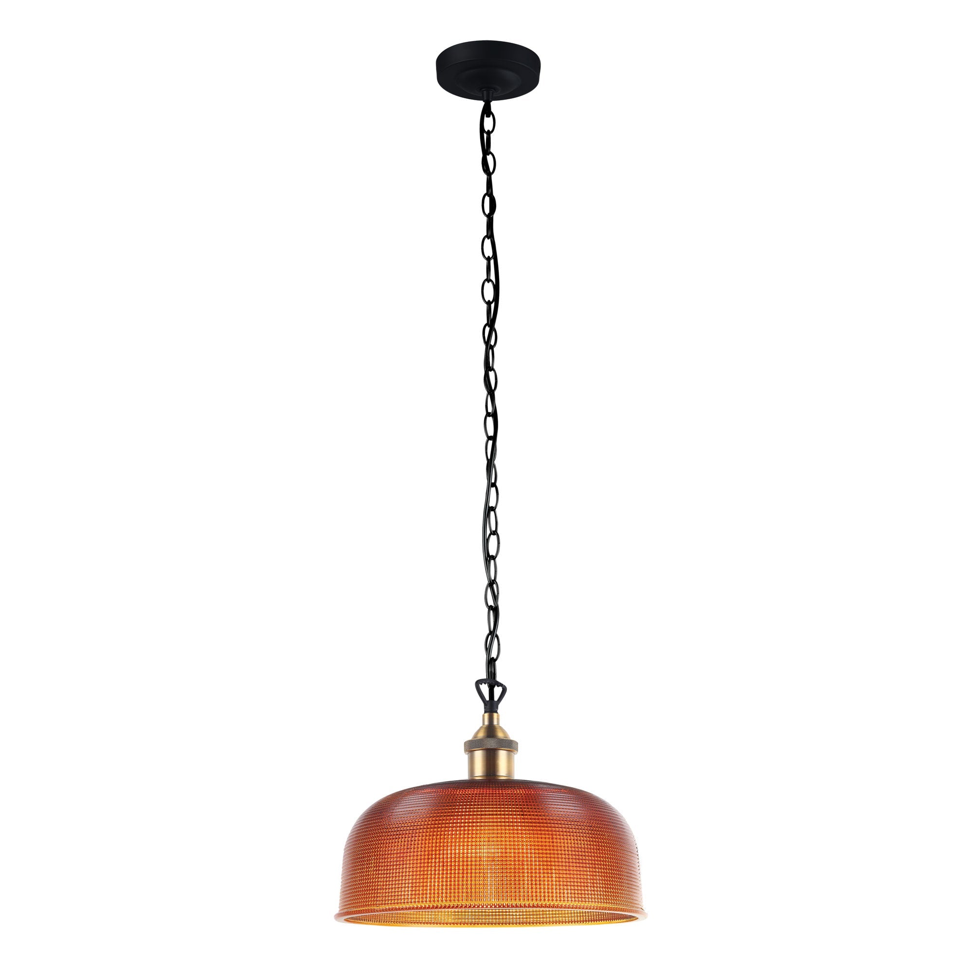 MAISON 27 Retro Halophane Amber Glass Pendant Oriel Lighting