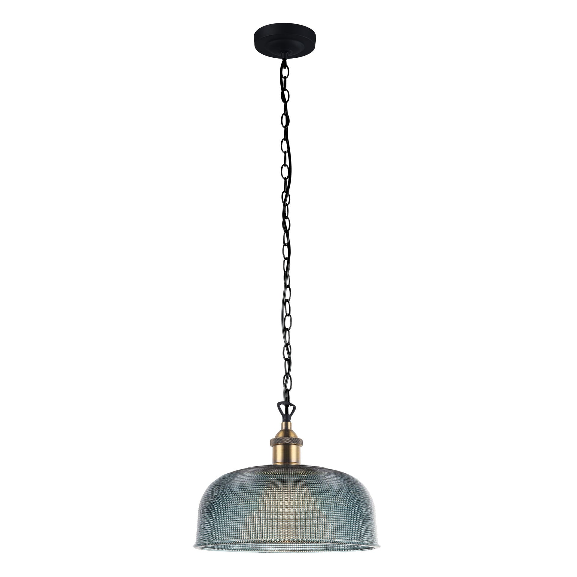 MAISON 27 Retro Halophane Blue Glass Pendant Oriel Lighting